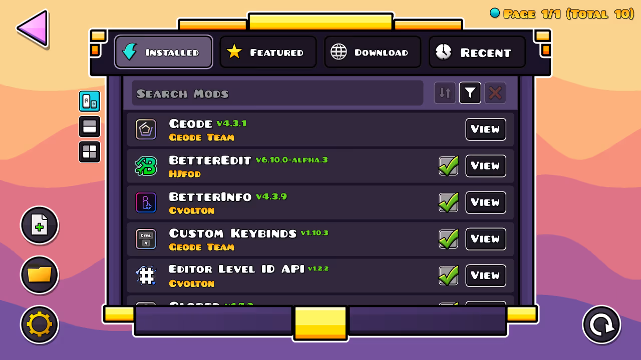 Geode Main Interface